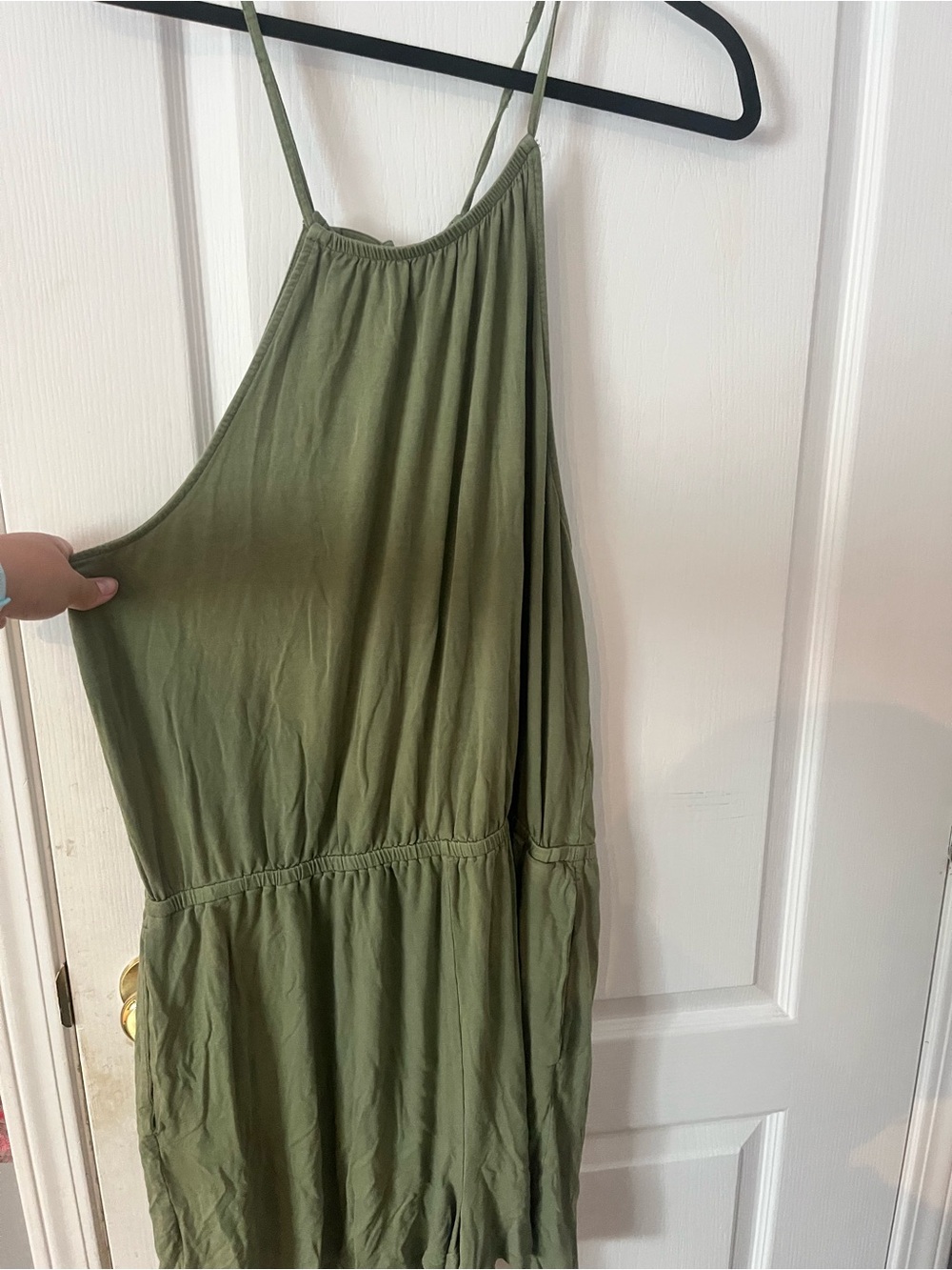 Old Navy Olive Green Women's Spaghetti-Strap Jumpsuit